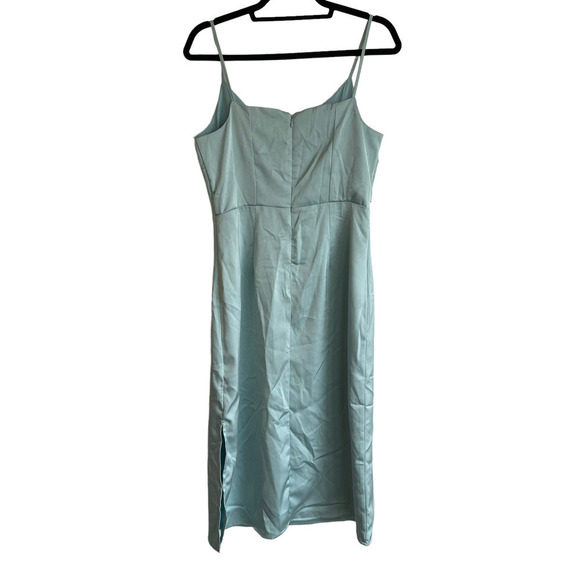 SAM EDELMAN Satin Cutout Midi Dress Mint Women's Size 6 NWT - Picture 7 of 10